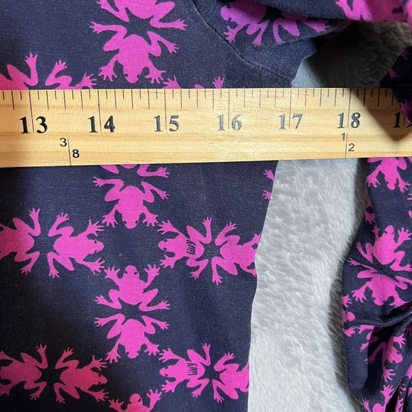Lilly Pulitzer Basic Shirt Size S Pink Blue Frogs Pima Cotton V-Neck Stretch - Picture 6 of 7